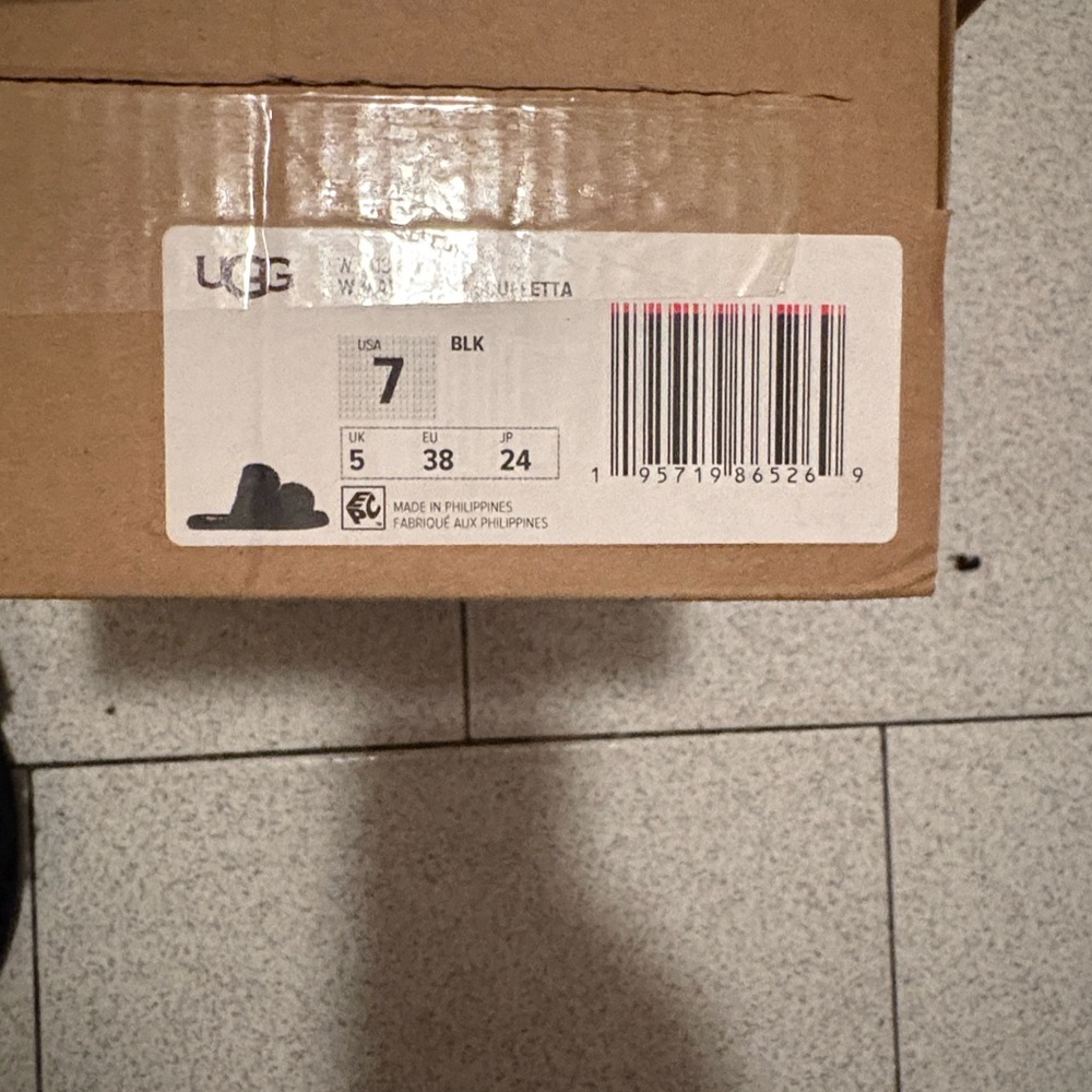 UGG Black Fuzzy Maxi Curly Scuffetta - Picture 6 of 7